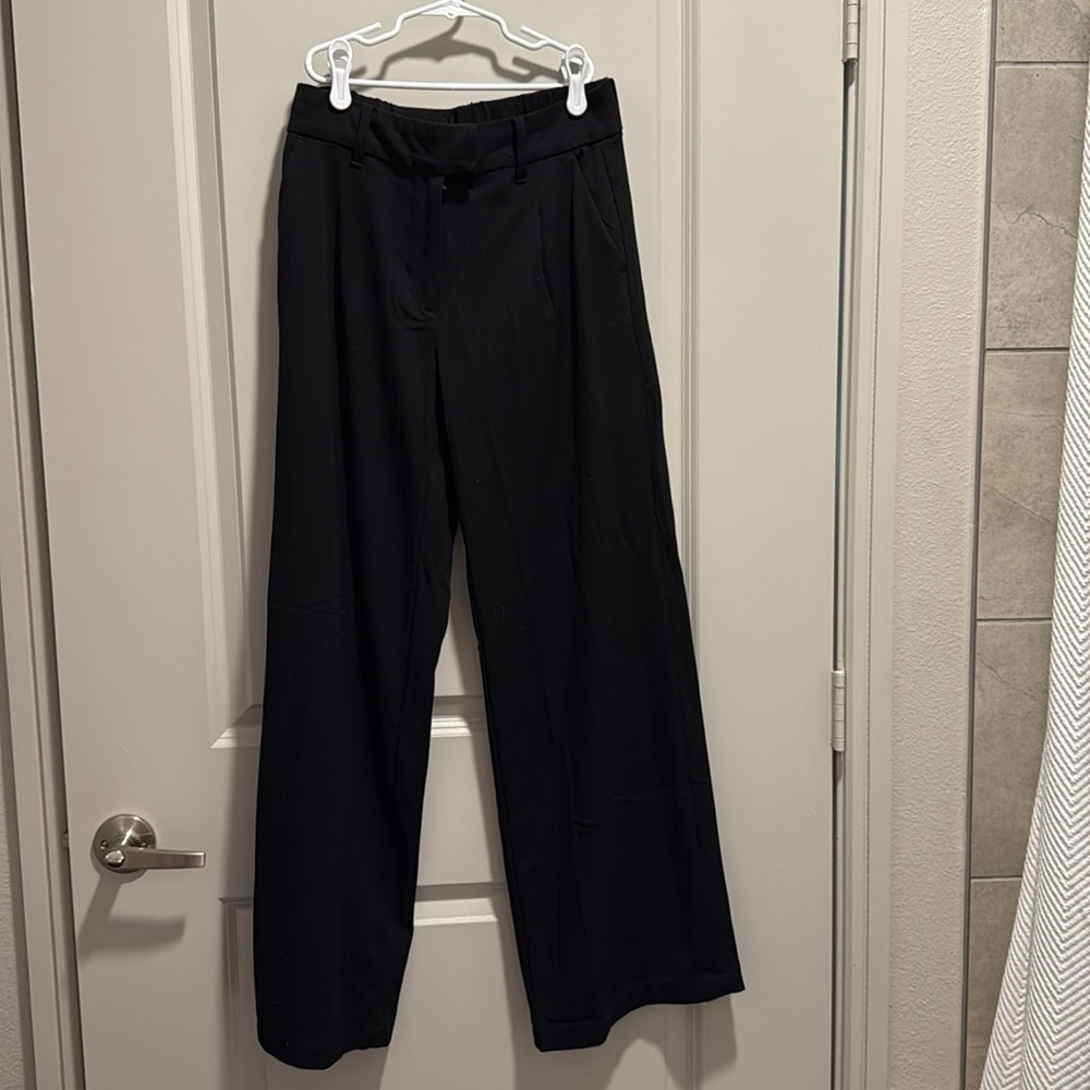 American Eagle Pants Womens 00 Black Wide Leg Trouser High Rise